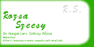 rozsa szecsy business card