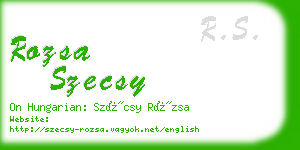 rozsa szecsy business card